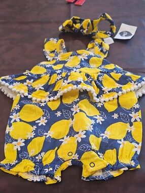 X Blue And Yellow OnePiece sz 6-9M​